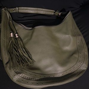 Pleather green hobo bag